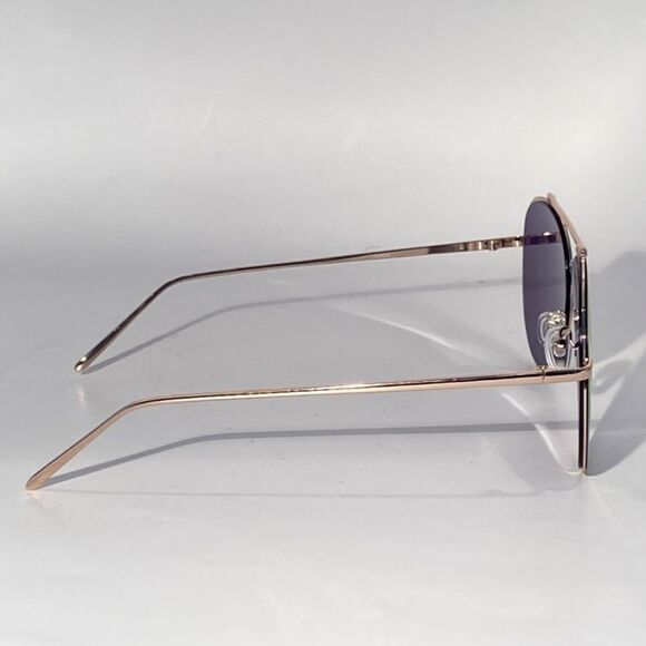 1354 Sunglasses Oversize Aviators Gold Wire Frames Silver Mirror Lens NWT - Picture 5 of 8